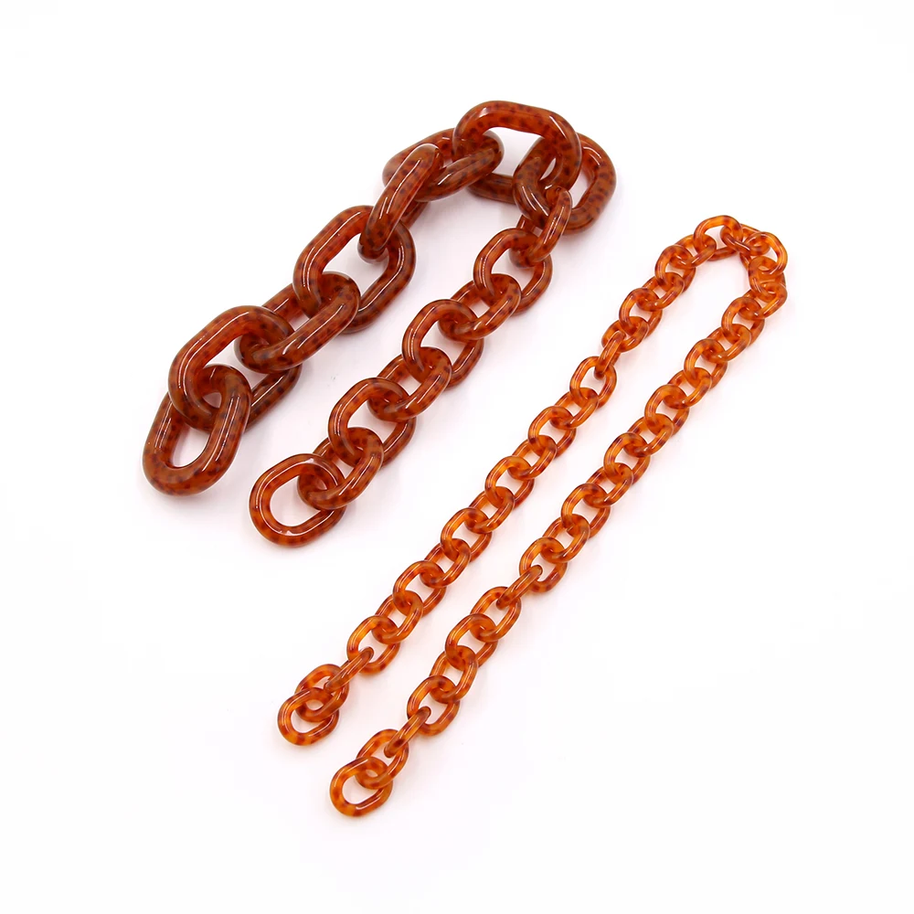 Amber Tortoise Shell acétate plaque double chaîne
