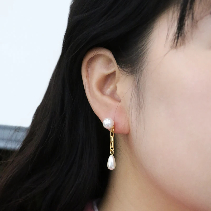 Boucles d'oreilles perlées pendantes