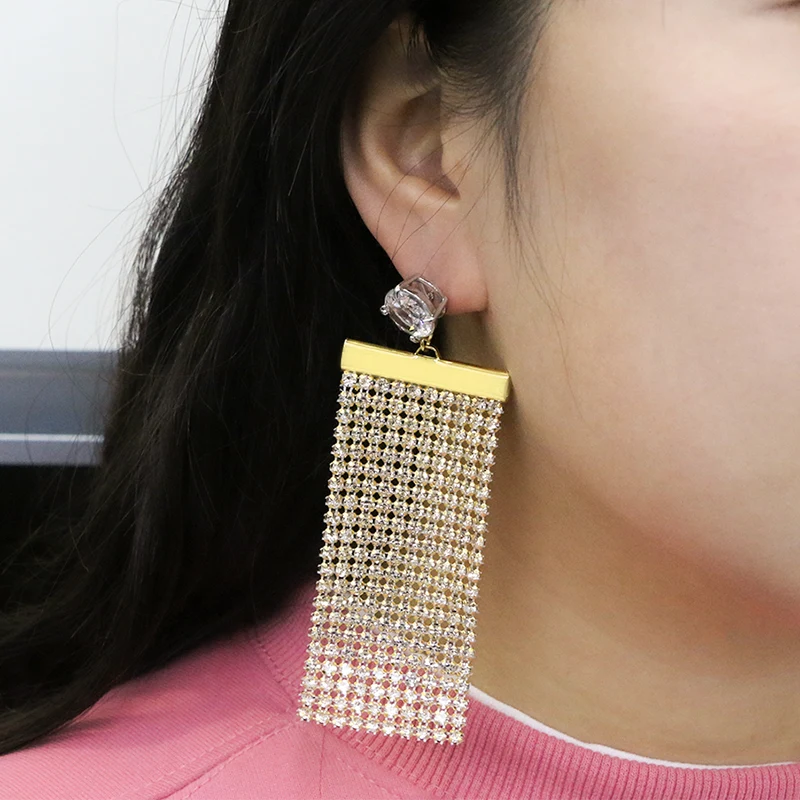 Boucles d'oreilles en diamant scintillantes