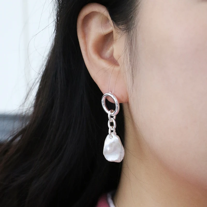 Boucles d'oreilles en laiton plaqué en argent